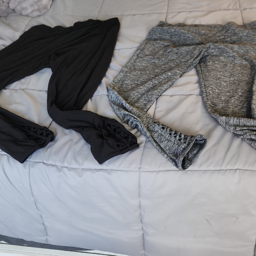 No Boundaries Charcoal and Black Leggings